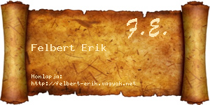 Felbert Erik névjegykártya