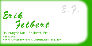 erik felbert business card